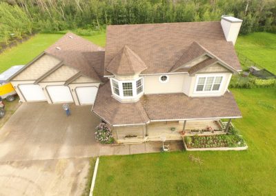 Aerial view of finished roof